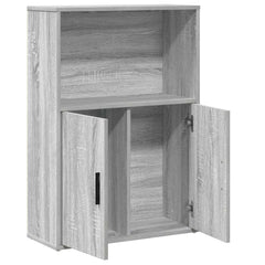 vidaXL Bookcase Grey Sonoma 60x24x85 cm Engineered Wood 5