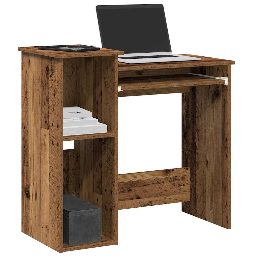 vidaXL Desk with Shelves Old Wood 84x40x78 cm Engineered Wood 1