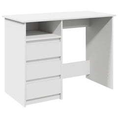 Desk 102x50x75 cm Engineered Wood White