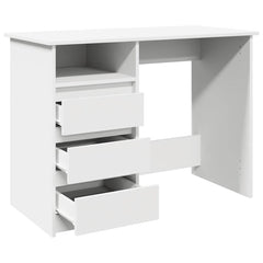 Desk 102x50x75 cm Engineered Wood White