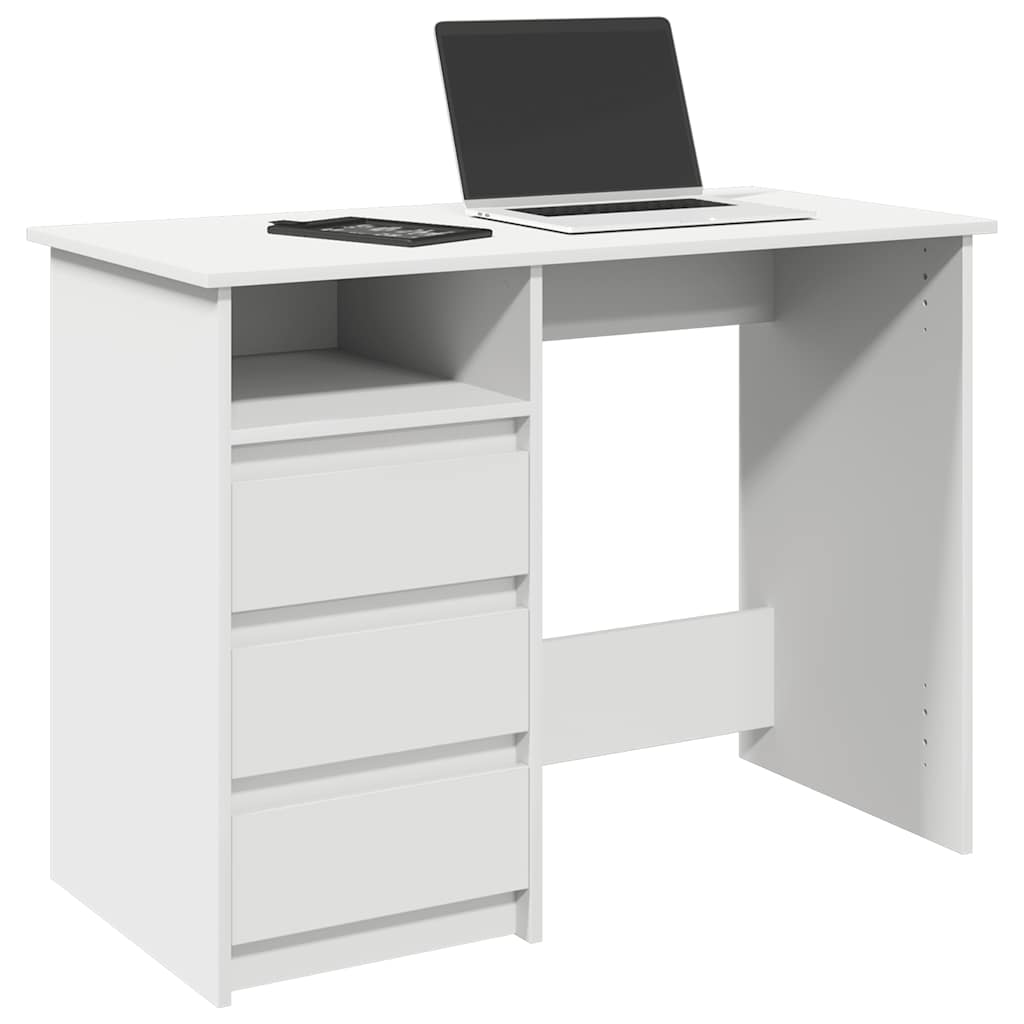 Desk 102x50x75 cm Engineered Wood White