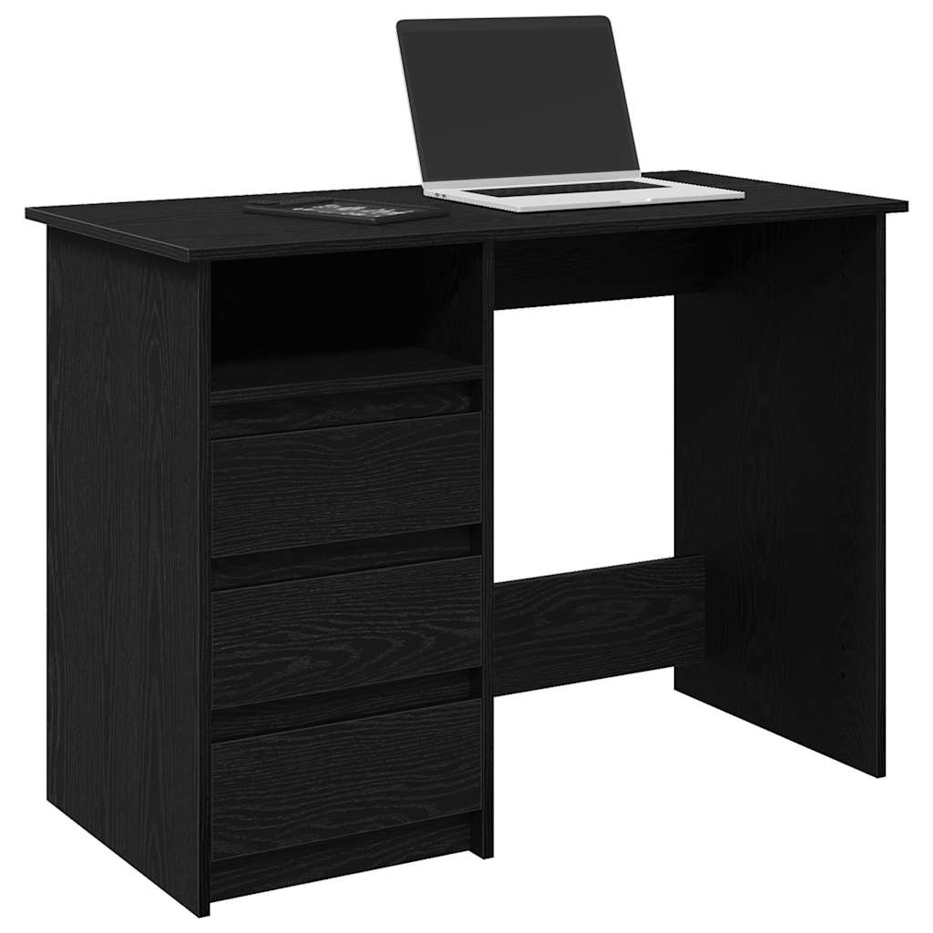 Desk 102x50x75 cm Engineered Wood Black