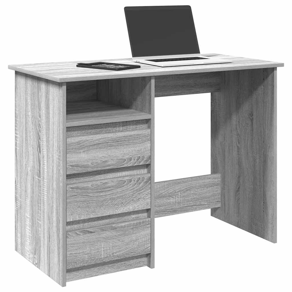 Desk 102x50x75 cm Engineered Wood Grey sonoma