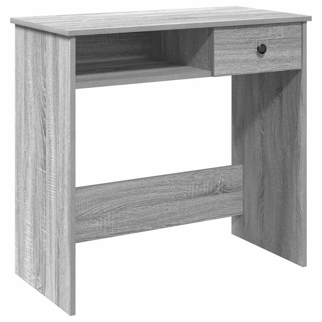vidaXL Desk Grey Sonoma 80x40x75 cm Engineered Wood 2