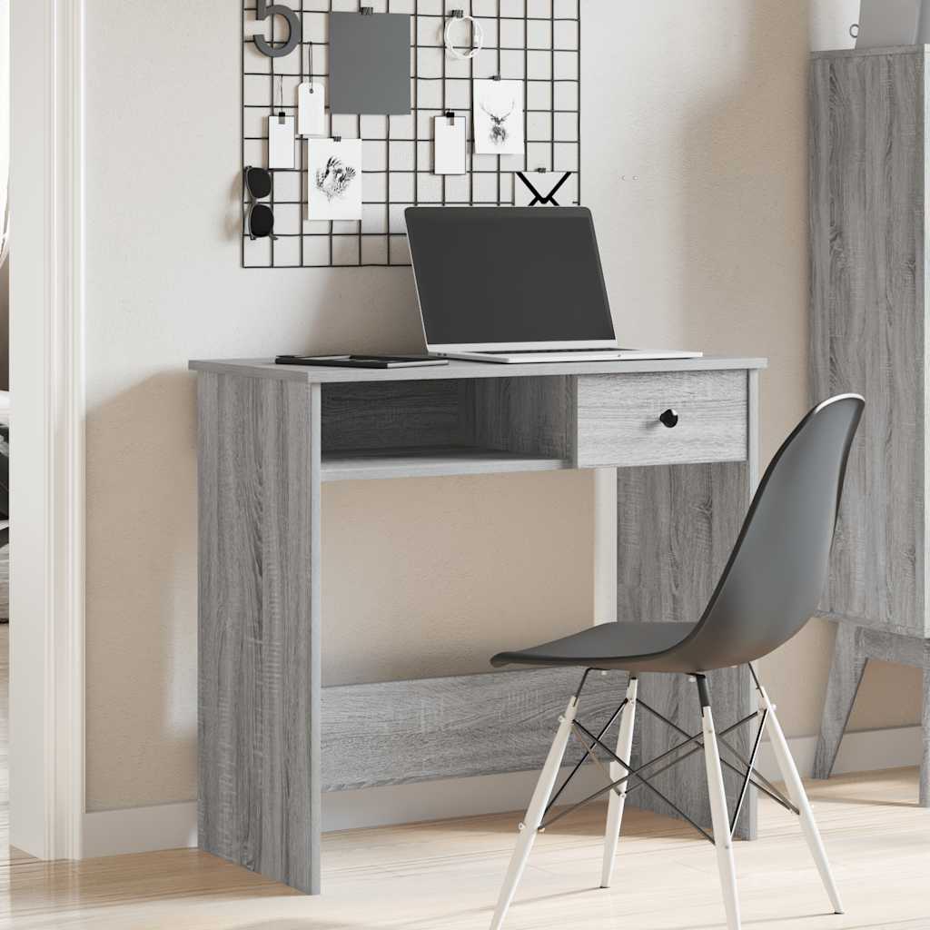 vidaXL Desk Grey Sonoma 80x40x75 cm Engineered Wood 3