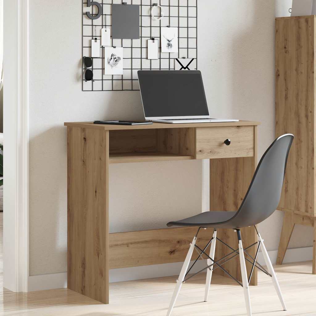 vidaXL Desk Artisan Oak 80x40x75 cm Engineered Wood 3