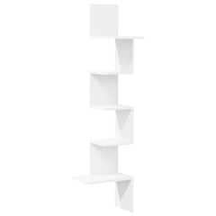 vidaXL Wall Corner Shelf White 32x32x127,5 cm Engineered Wood 2