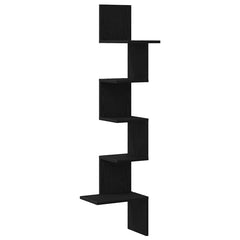 vidaXL Wall Corner Shelf Black 32x32x127,5 cm Engineered Wood 2