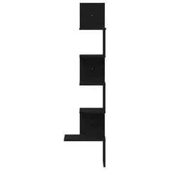 vidaXL Wall Corner Shelf Black 32x32x127,5 cm Engineered Wood 4