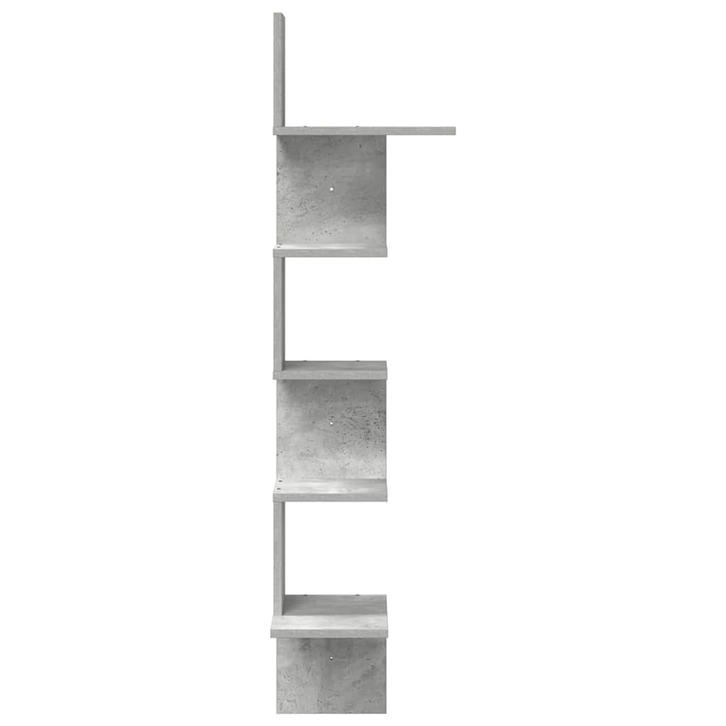 vidaXL Wall Corner Shelf Concrete Grey 32x32x127,5 cm Engineered Wood 6