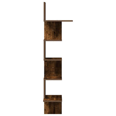vidaXL Wall Corner Shelf Smoked Oak 32x32x127,5 cm Engineered Wood 6