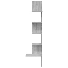 vidaXL Wall Corner Shelf Grey Sonoma 32x32x127,5 cm Engineered Wood 4