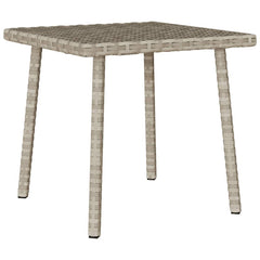 vidaXL Garden Coffee Table Rectangular Light Grey 40x40x37 cm Poly Rattan 2