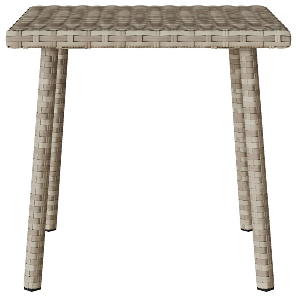 vidaXL Garden Coffee Table Rectangular Light Grey 40x40x37 cm Poly Rattan 4