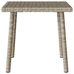 vidaXL Garden Coffee Table Rectangular Light Grey 40x40x37 cm Poly Rattan 4