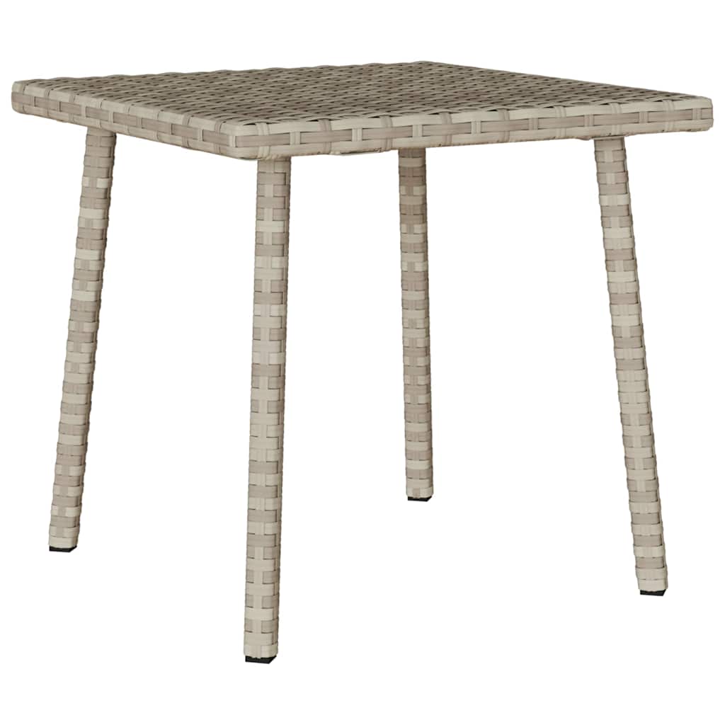 vidaXL Garden Coffee Table Rectangular Light Grey 40x40x37 cm Poly Rattan 6