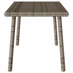 vidaXL Garden Coffee Table Rectangular Grey 80x40x37 cm Poly Rattan 5