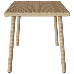 vidaXL Garden Coffee Table Rectangular Beige 80x40x37 cm Poly Rattan 4