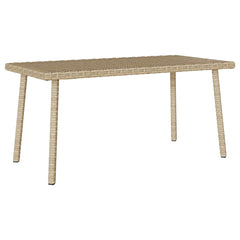 vidaXL Garden Coffee Table Rectangular Beige 80x40x37 cm Poly Rattan 5
