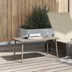 vidaXL Garden Coffee Table Rectangular Light Grey 80x40x37 cm Poly Rattan 3