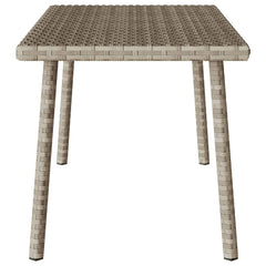 vidaXL Garden Coffee Table Rectangular Light Grey 80x40x37 cm Poly Rattan 5