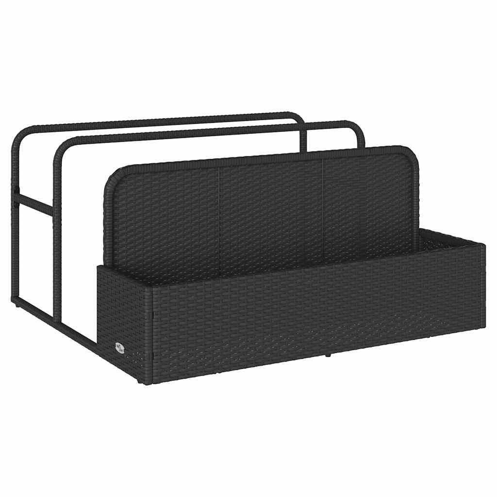 vidaXL Poolside Float Storage Black 110x100x57 cm Poly Rattan 2