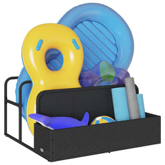 vidaXL Poolside Float Storage Black 110x100x57 cm Poly Rattan 4