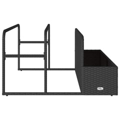 vidaXL Poolside Float Storage Black 110x100x57 cm Poly Rattan 6
