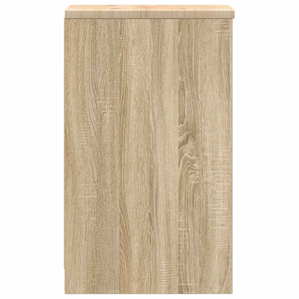 vidaXL Garage Storage Cabinet Sonoma Oak 30x51x85 cm Solid Wood Pine 6