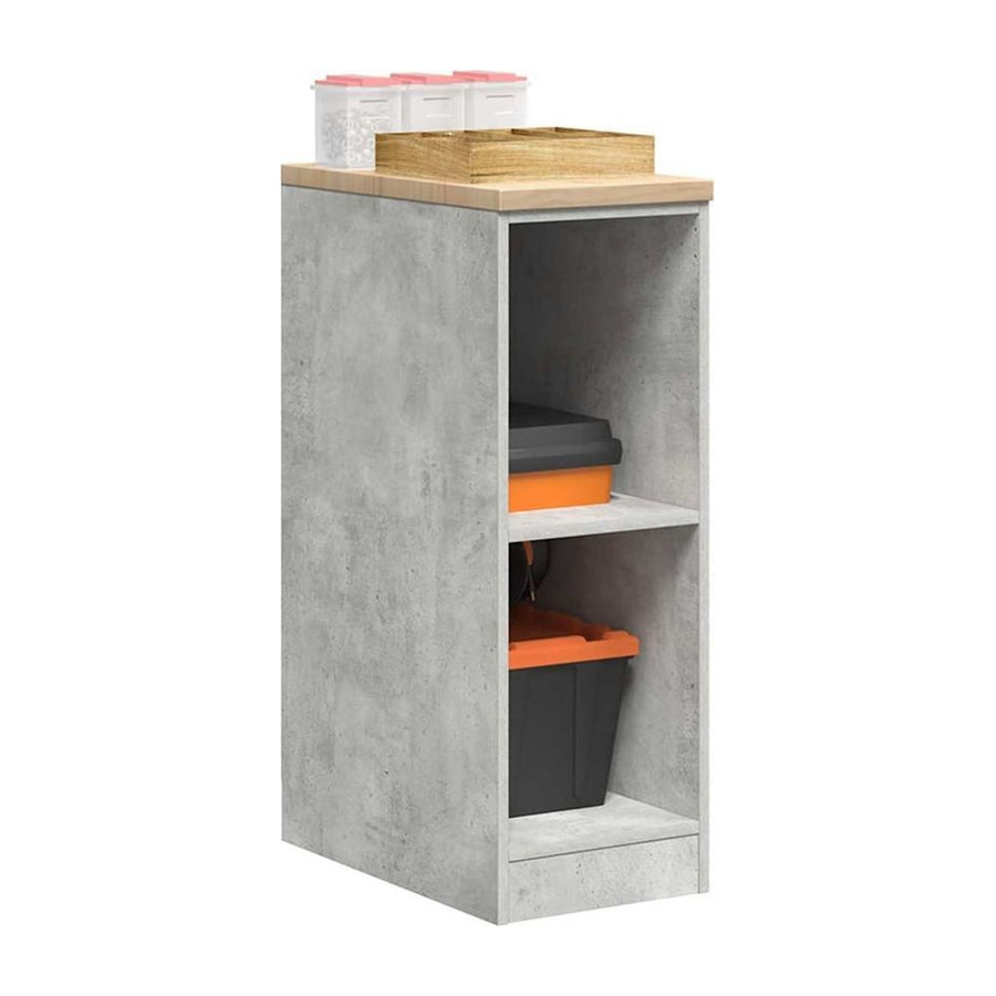 Garage Storage Cabinet Concrete Grey Solid Wood Pine