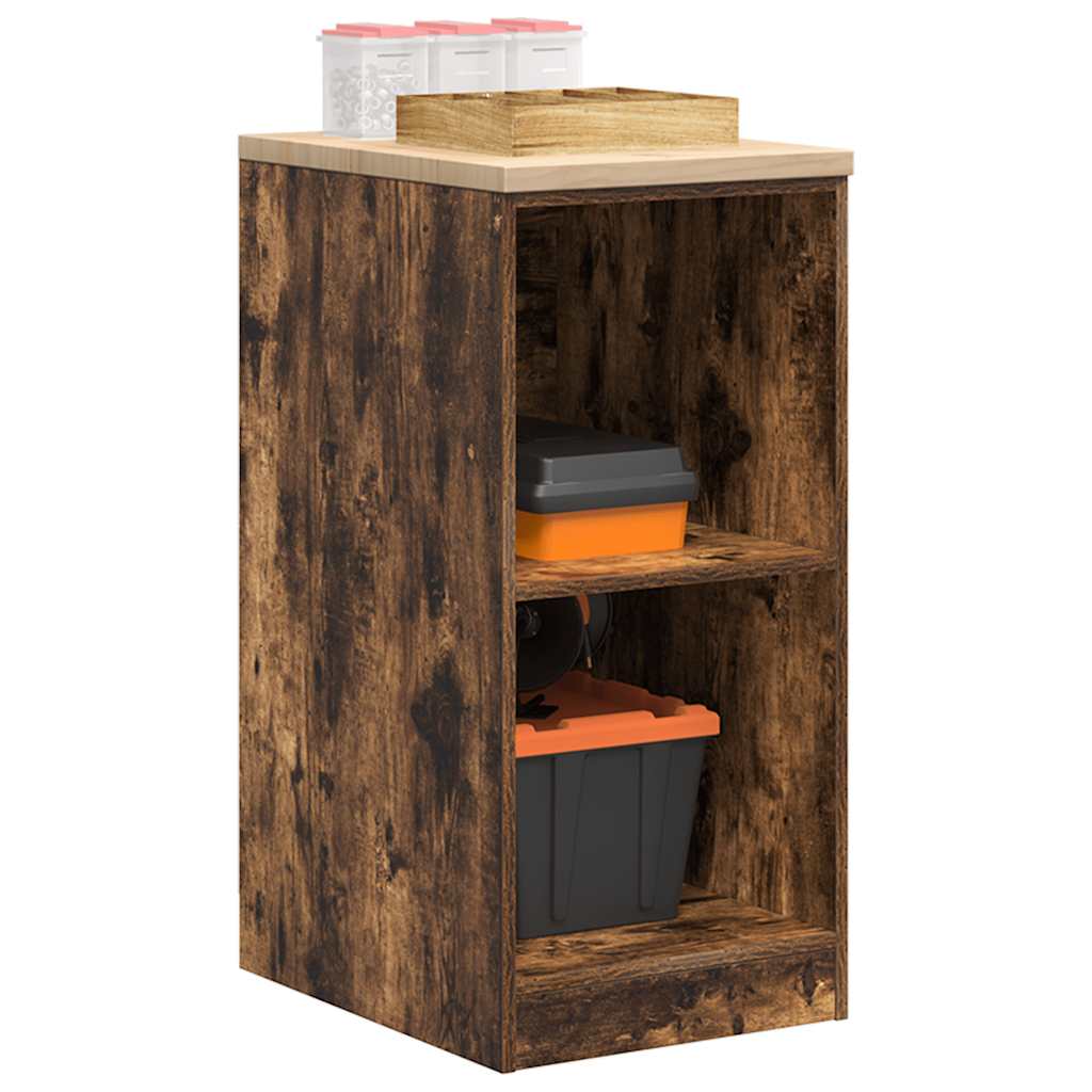 vidaXL Garage Storage Cabinet Smoked Oak 40x51x85 cm Solid Wood Pine 1