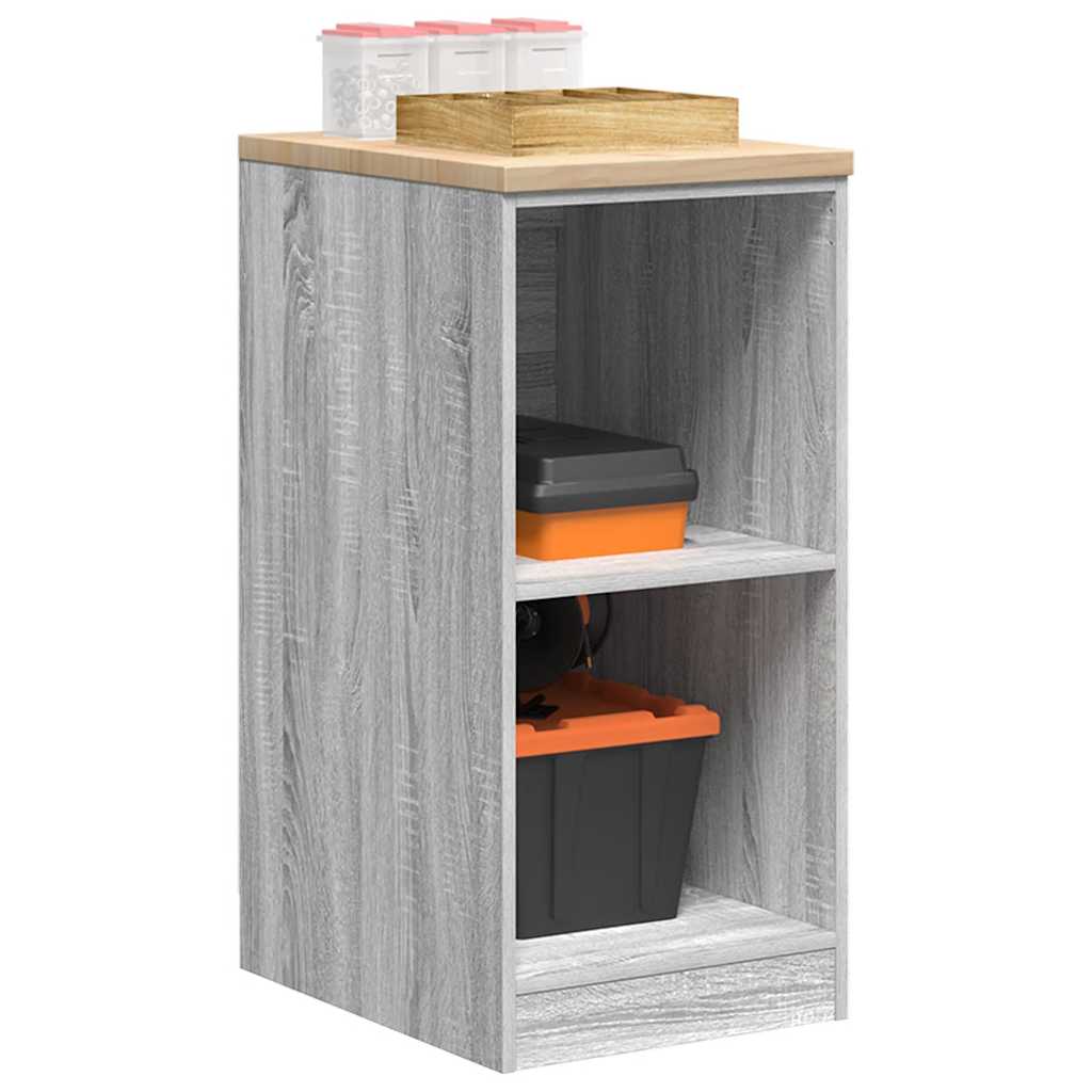 vidaXL Garage Storage Cabinet Grey Sonoma 40x51x85 cm Solid Wood Pine 1