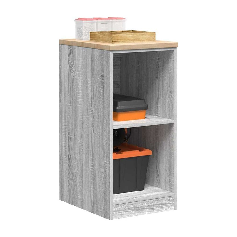 Garage Storage Cabinet Grey Sonoma Solid Wood Pine