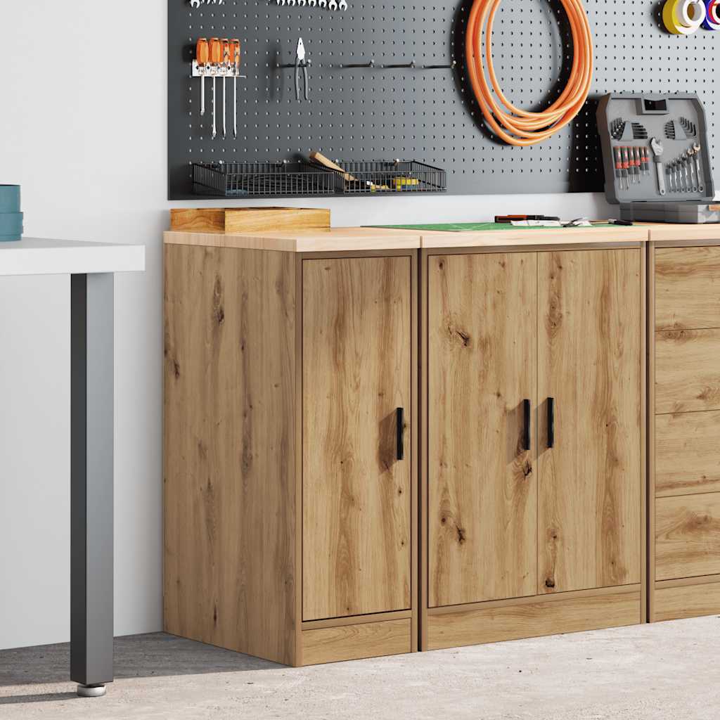 vidaXL Garage Storage Cabinet Artisan Oak 30x51x85 cm Solid Wood Pine 1