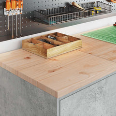 vidaXL Garage Storage Cabinet Concrete Grey 40x51x85 cm Solid Wood Pine 3