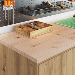 vidaXL Garage Storage Cabinet Artisan Oak 40x51x85 cm Solid Wood Pine 3