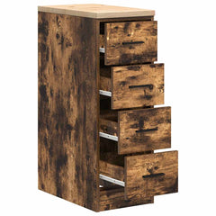 vidaXL Garage Storage Cabinet Smoked Oak 30x51x85 cm Solid Wood Pine 5