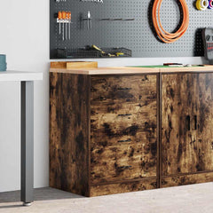 Garage Storage Cabinet Solid Wood Pine 60 x 51 x 85 cm 4 Drawers Smoked oak
