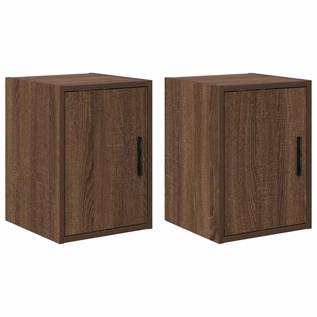 vidaXL Garage Wall Cabinets 2 pcs Brown Oak Engineered Wood 2