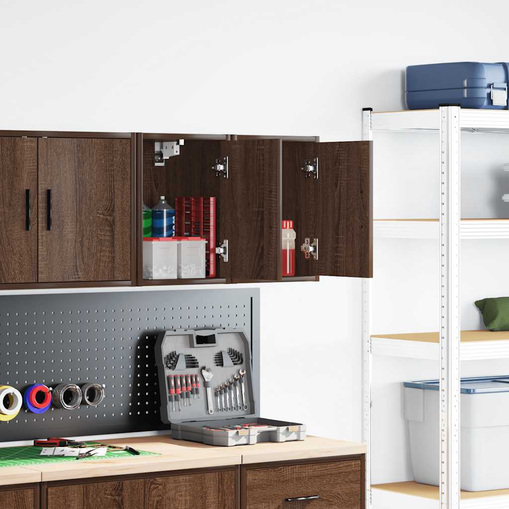 vidaXL Garage Wall Cabinets 2 pcs Brown Oak Engineered Wood 1