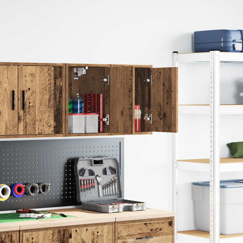 vidaXL Garage Wall Cabinets 2 pcs Old Wood Engineered Wood 1
