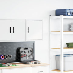 vidaXL Garage Wall Cabinet White Engineered Wood 3