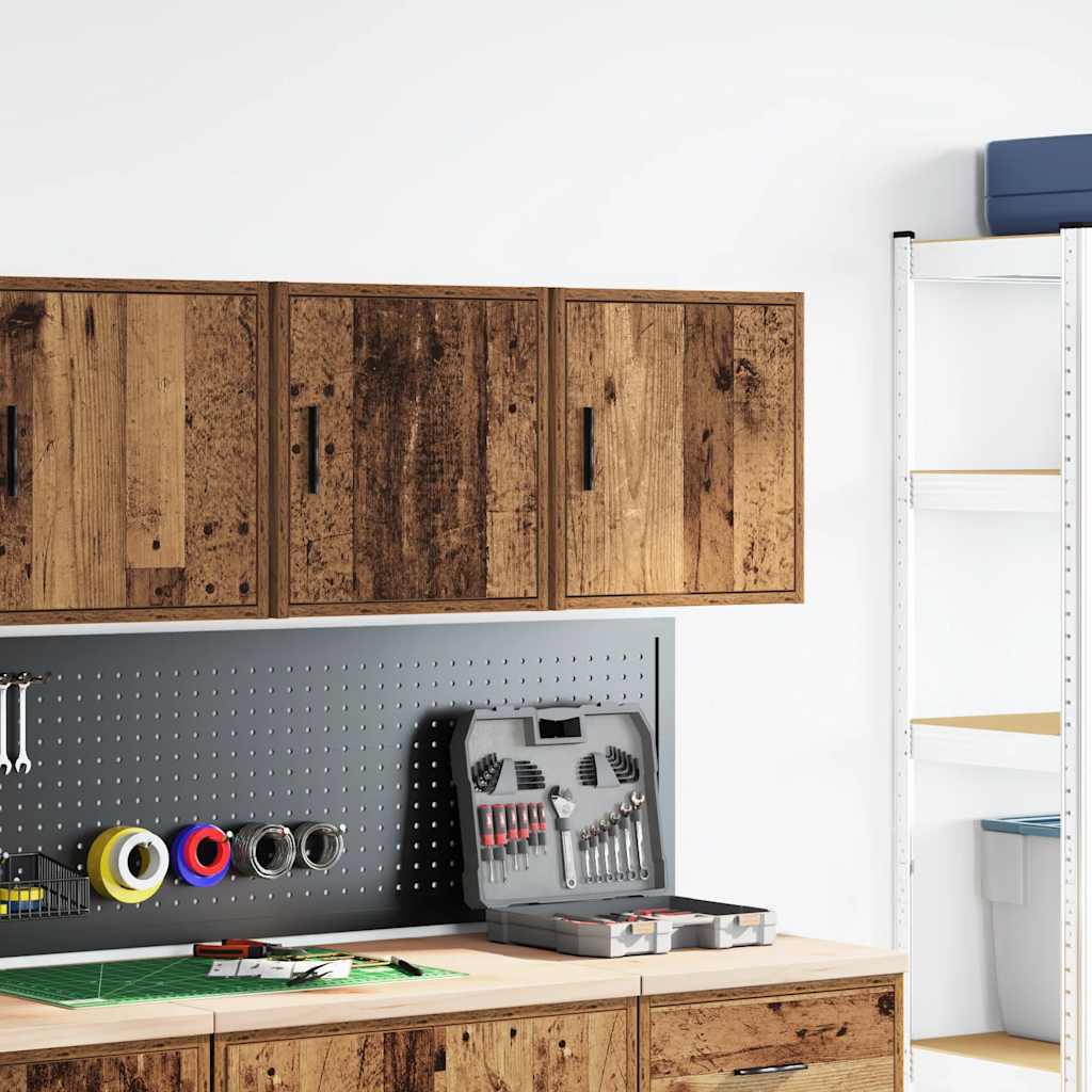 vidaXL Garage Wall Cabinets 2 pcs Old Wood Engineered Wood 3