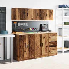 vidaXL Garage Wall Cabinets 2 pcs Old Wood Engineered Wood 4