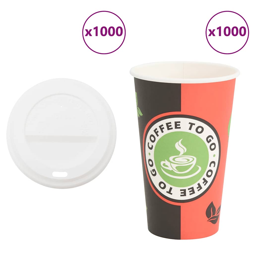 Paper Coffee Cups with Lids 1000 pcs 4oz 400 ml