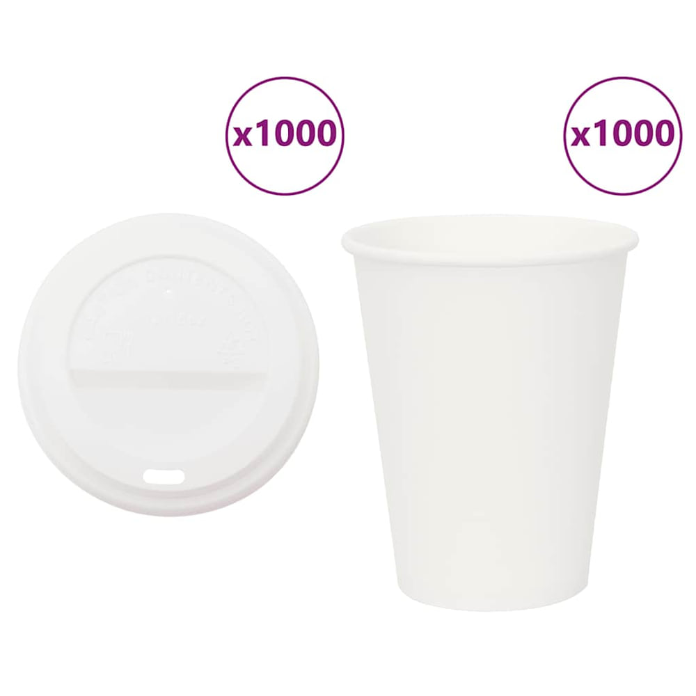 Paper Coffee Cups with Lids 1000 pcs 4oz 300 ml