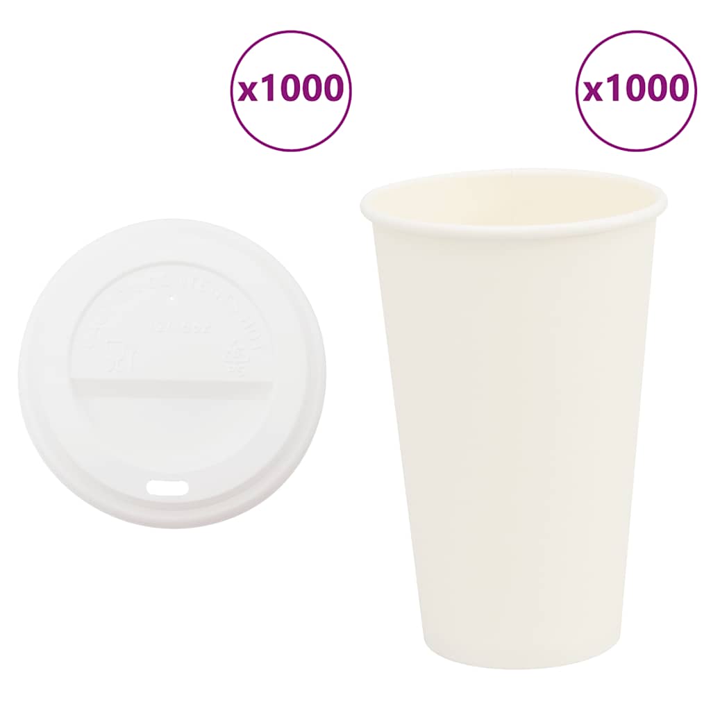 Paper Coffee Cups with Lids 1000 pcs 4oz 400 ml