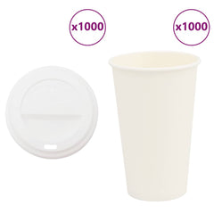 Paper Coffee Cups with Lids 1000 pcs 4oz 400 ml