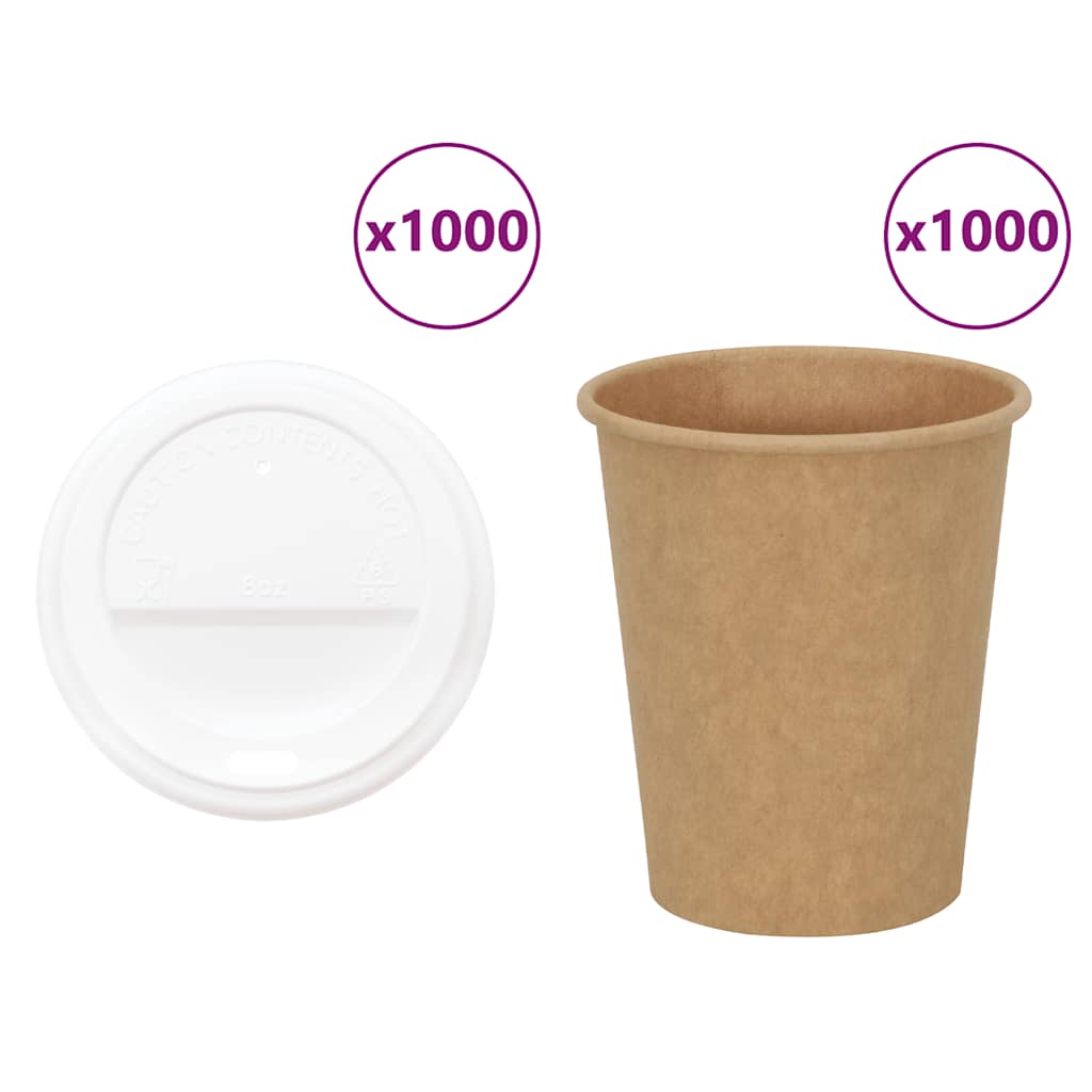 Paper Coffee Cups with Lids 1000 pcs 4oz 200 ml