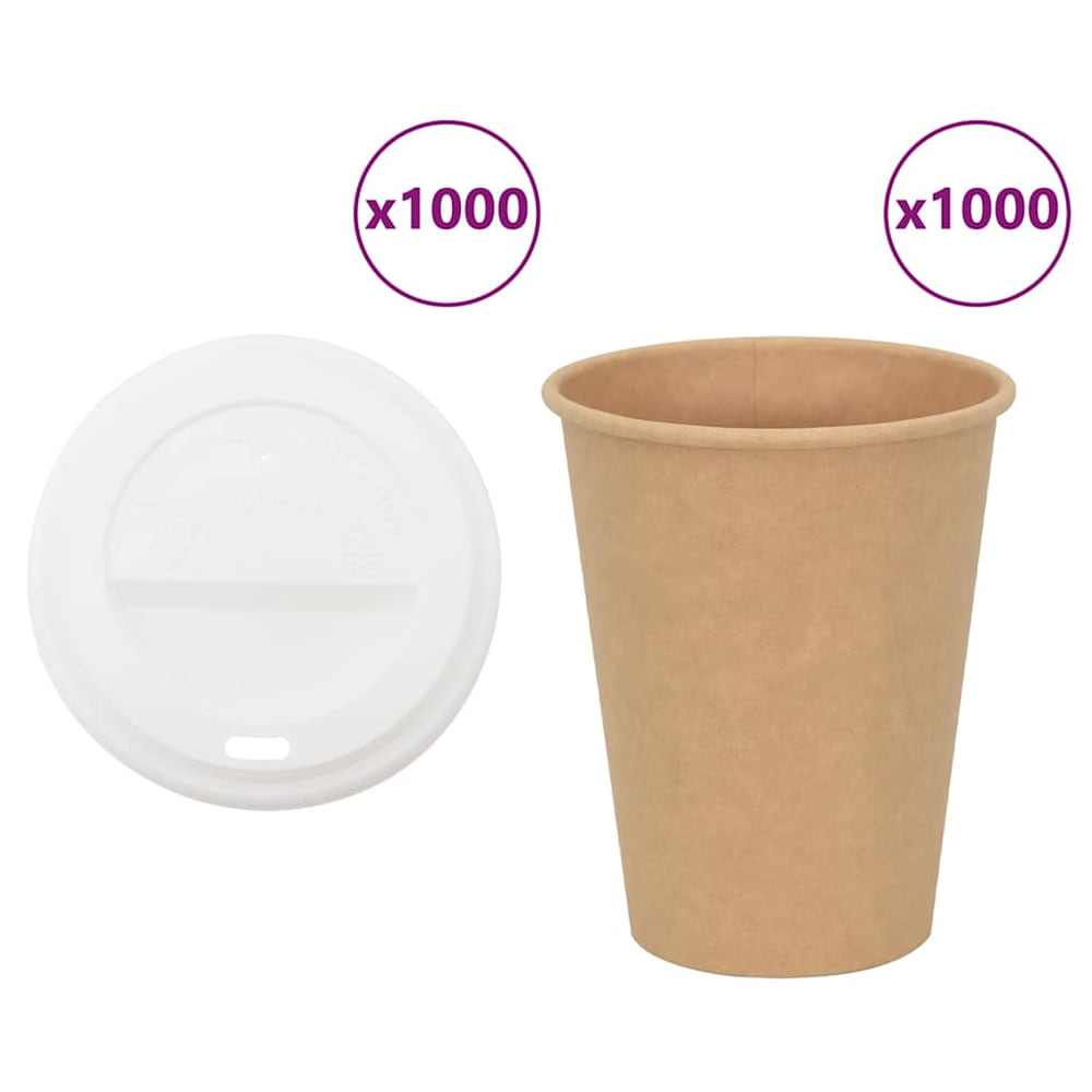 Paper Coffee Cups with Lids 1000 pcs 4oz 300 ml